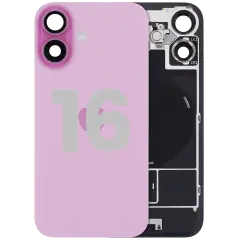 Back Glass w/ MagSafe Magnet & NFC & Flashlight Flex For iPhone 16 (Used OEM Pull: Grade A) (Pink)
