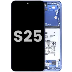 OLED Assembly With Frame For Samsung Galaxy S25 5G (US & International Version) (Used OEM Pull: Grade B) (Navy)