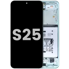 OLED Assembly With Frame For Samsung Galaxy S25 5G (US & International Version) (Used OEM Pull: Grade B) (Mint)