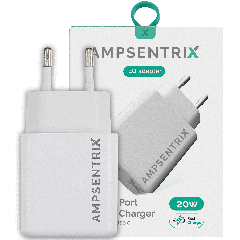 2 Plug - 20W USB Type C And USB Type A Wall Power Adapter (AmpSentrix) (220V Euro)