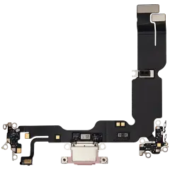 Charging Port Flex Cable For iPhone 15 Plus (Used OEM Pull) (Pink)