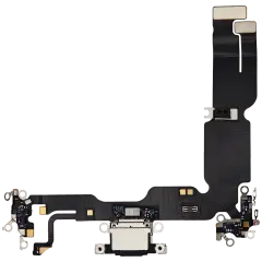 Charging Port Flex Cable For iPhone 15 Plus (Used OEM Pull) (Black)