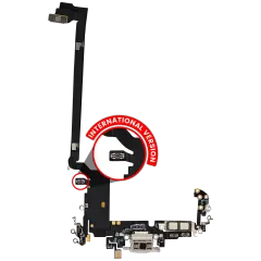 Charging Port Flex Cable For iPhone 17 Pro Max (Used OEM Pull) (International Version) (Silver)