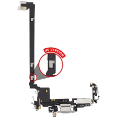 Charging Port Flex Cable For iPhone 17 Pro Max (Used OEM Pull) (US Version) (Silver)