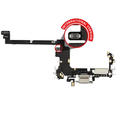 Charging Port Flex Cable For iPhone 17 Pro (Used OEM Pull) (International Version) (Silver)