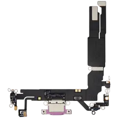 Charging Port Flex Cable For iPhone 16 (Used OEM Pull) (Pink)