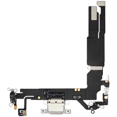 Charging Port Flex Cable For iPhone 16 (Used OEM Pull) (White)