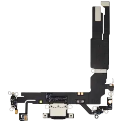 Charging Port Flex Cable For iPhone 16 (Used OEM Pull) (Black)