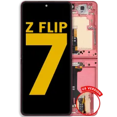 Inner OLED Assembly With Frame For Samsung Galaxy Z Flip 7 5G (US Version) (Refurbished) (Coral Red)