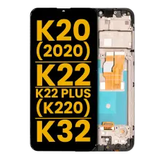 LCD Assembly With Frame For LG K20 (2020) / K22 / K22 Plus (K220) / K32 (Refurbished) (Black)