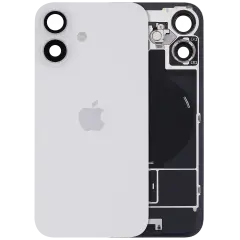 Back Glass w/ MagSafe Magnet & NFC & Flashlight Flex For iPhone 16 (Genuine OEM) (UK / EU Version) (White)