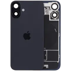 Back Glass w/ MagSafe Magnet & NFC & Flashlight Flex For iPhone 16 plus (Genuine OEM) (UK / EU Version) (Black)
