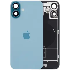 Back Glass w/ MagSafe Magnet & NFC & Flashlight Flex For iPhone 16 Plus (Genuine OEM) (UK / EU Version) (Teal)