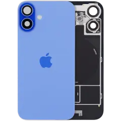 Back Glass w/ MagSafe Magnet & NFC & Flashlight Flex For iPhone 16 plus (Genuine OEM) (UK / EU Version) (Ultramarine)