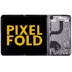 Built-in OLED screen (main screen) Assembly (with mid-frame) for Google Pixel Fold (US and international versions) (Refurbished) (Obsidian Black)