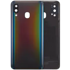 Back Cover Glass With Camera Lens Compatible For Samsung Galaxy A40 (A405 / 2019) (Aftermarket Plus) (Black)