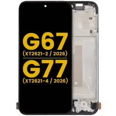 OLED Assembly With Frame For Motorola G67 (XT2621-2 / 2026) / G77 (XT2621-4 / 2026) (Refurbished) (All Colors)