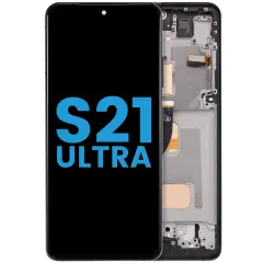 LCD Assembly With Frame (Without FingerPrint Sensor) For Samsung Galaxy S21 Ultra (US & International)(Aftermarket: Incell)(Phantom Black)