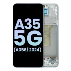 OLED Assembly With Frame For Samsung Galaxy A35 5G (A356 / 2024) (Service Pack) (Ice Blue)