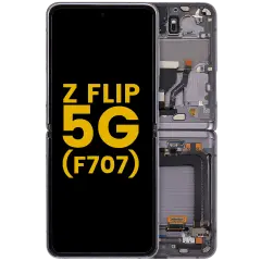 Inner OLED Assembly With Frame For Samsung Galaxy Z Flip 5G (F707) (Refurbished) (Mirror Black)