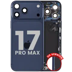 Back Housing W/ Charging Port Flex & Small Parts For iPhone 17 Pro Max (US Version) (Used OEM Pull: Grade C) (Deep Blue)