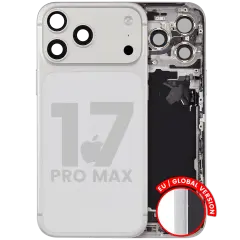 Back Housing W/ Charging Port Flex & Small Parts For iPhone 17 Pro Max (EU / Global Version) (Used OEM Pull: Grade C) (Silver)