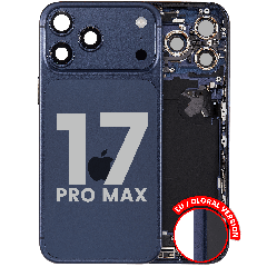 Back Housing W/ Charging Port Flex & Small Parts For iPhone 17 Pro Max (EU / Global Version) (Used OEM Pull: Grade C) (Deep Blue)