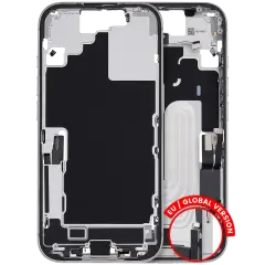Mid-Frame Housing W/ Charging Port Flex & Small Parts For iPhone 17 (EU / Global Version) (Used OEM Pull: Grade B) (White)