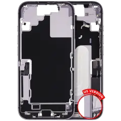 Mid-Frame Housing W/ Charging Port Flex & Small Parts For iPhone 17 (US Version) (Used OEM Pull: Grade C) (Lavender)
