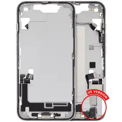 Mid-Frame Housing W/ Charging Port Flex & Small Parts For iPhone 16e / 17e (US Version) (Used OEM Pull: Grade C) (White)