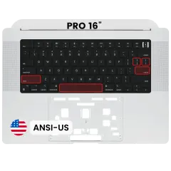Top Case with Keyboard (ANSI US) For MacBook Pro 16" A2485 (2021) / A2780 (2023) (Silver)
