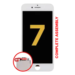 Complete LCD Assembly For iPhone 7 (With Steel Plate, Front Camera: Prox Sensor & Ear Speaker) (Refurbished) (White)