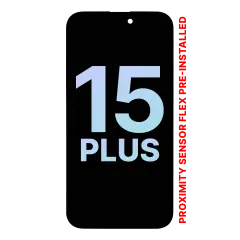 OLED Assembly With Proximity Sensor Flex Pre-Installed For iPhone 15 Plus (Service Pack)