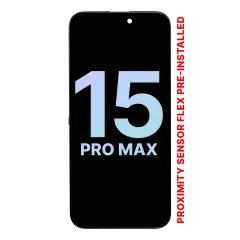 OLED Assembly With Proximity Sensor Flex Pre-Installed For iPhone 15 Pro Max (Service Pack)