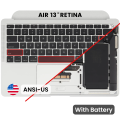 Top Case with Battery and Keyboard (ANSI US) For MacBook Air 13" A2337 (2020) (Used OEM Pull: Grade A) (Silver)