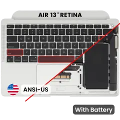Top Case with Battery and Keyboard (ANSI US) For MacBook Air 13" A2337 (2020) (Used OEM Pull: Grade B/C) (Silver)