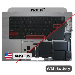Top Case with Battery and Keyboard (ANSI US) For MacBook Pro 16" A2780 (2023) (Genuine OEM) (Space Gray)
