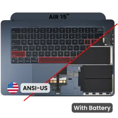 Top Case with Battery and Keyboard (ANSI US) For MacBook Air 15" A3114 (2024) (Midnight)