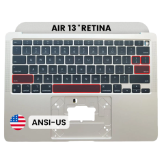 Top Case with Keyboard (ANSI US) For MacBook Air 13" A2337 (2020) (Used OEM Pull: Grade A) (Silver)