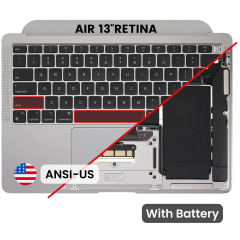 Top Case with Battery and Keyboard (ANSI US) For MacBook Air 13" A2337 (2020) (Used OEM Pull: Grade A) (Space Gray)