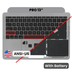 Top Case with Battery and Keyboard (ANSI US) For MacBook Pro 13" A1708 (2016) (OEM New) (Space Gray)