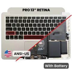 Top Case with Battery and Keyboard (ANSI US) For MacBook Pro 13" A1502 (2015) (Used OEM Pull: Grade A)