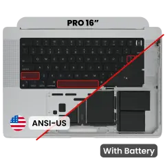 Top Case with Battery and Keyboard (ANSI US) For MacBook Pro 16" A2485 (2021) / A2780 (2023) (Used OEM Pull: Grade A) (Space Gray)