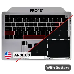 Top Case with Battery and Keyboard (ANSI US) For MacBook Pro 13" A2289 (2020) (Used OEM Pull: Grade A) (Space Gray)