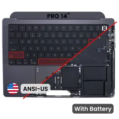 Top Case with Battery and Keyboard (ANSI US) For MacBook Pro 14" A3434 (2025) (Genuine OEM) (Space Black)