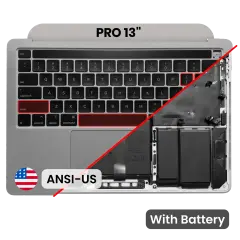 Top Case with Battery and Keyboard (ANSI US) For MacBook Pro 13" A2251 (2020) (Used OEM Pull: Grade A) (Space Gray)