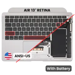 Top Case with Battery and Keyboard (ANSI US) For MacBook Air 13" A2179 (2020) (Used OEM Pull: Grade A) (Silver)