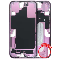 Mid-Frame Housing W/ Small Parts For iPhone 16 (US Version) (Used OEM Pull: Grade B) (Pink)