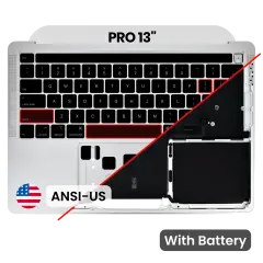 Top Case with Battery and Keyboard (ANSI US) For MacBook Pro 13" A2289 (2020) (Silver)