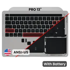 Top Case with Battery and Keyboard (ANSI US) For MacBook Pro 13" A2338 (2020) (Used OEM Pull: Grade B / C) (M1) (Space Gray)